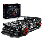 1:8 Ford Mustang Black Warrior Building Set, Muscle Car Model, Ultimate Collector's Edition (3145 Pcs) - BAV BRICK